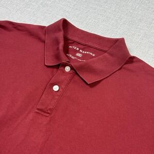 Peter Manning Polo Shirt Mens 4XL Red Short Sleeve Cotton Spandex Tagless